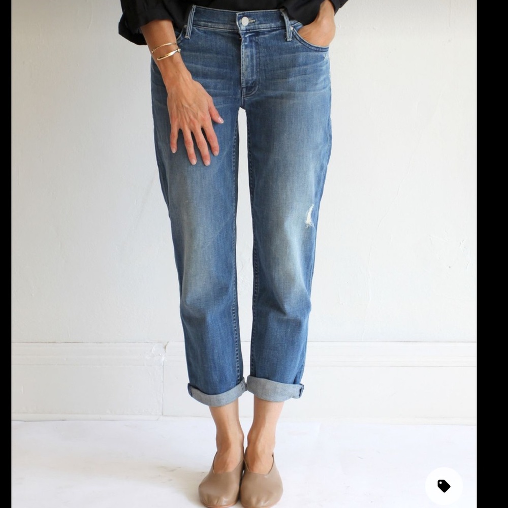 Mother The Dropout Boyfriend Jeans in Graffiti Girl 28